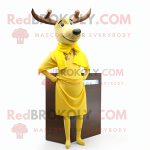 Yellow Elk mascotte kostuum...