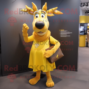 Yellow Elk mascotte kostuum...