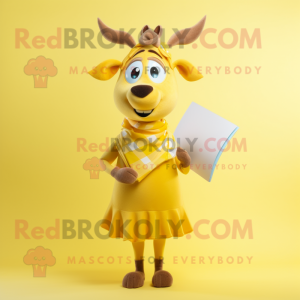 Yellow Elk maskot kostume...