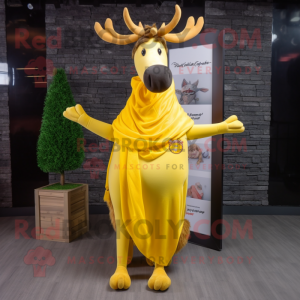 Yellow Elk mascotte kostuum...