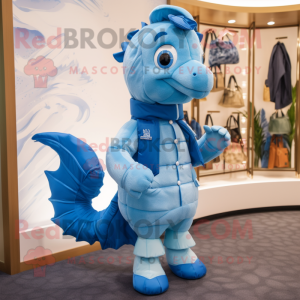 Sky Blue Seahorse mascotte...
