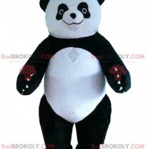 Mascota panda, disfraz inflable, oso blanco y negro -