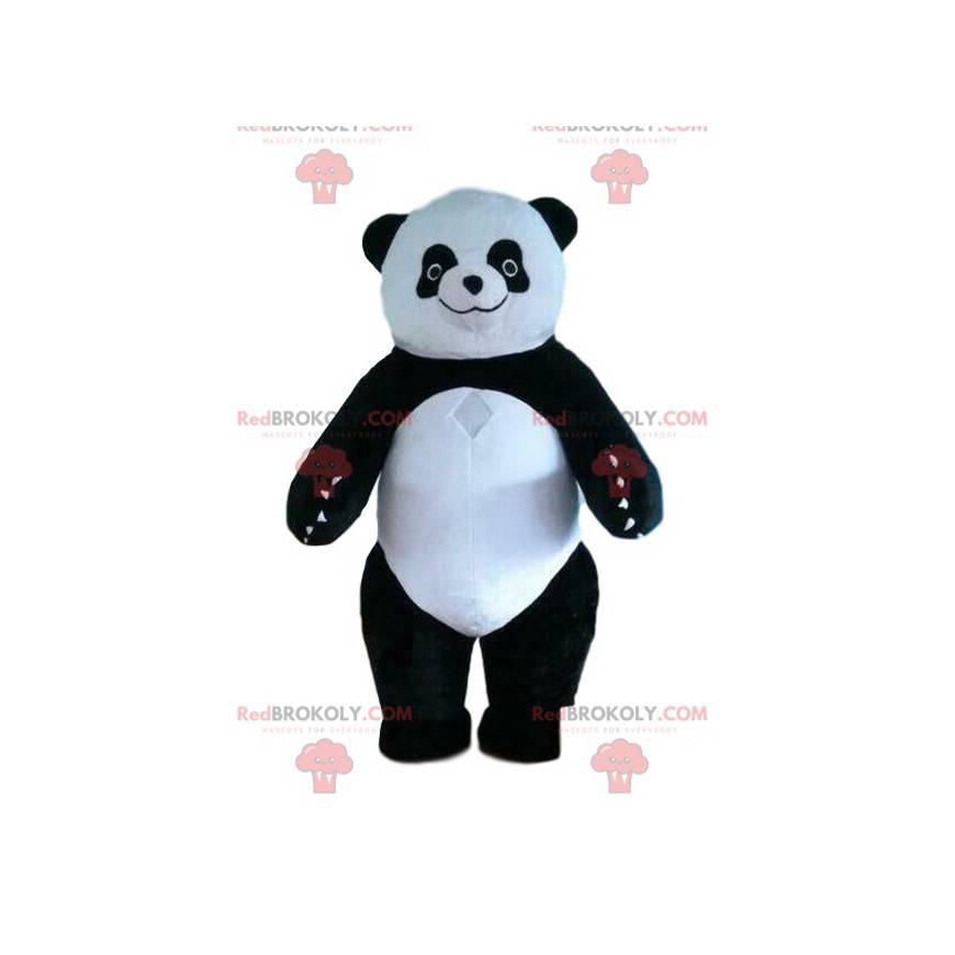 Mascotte de panda, costume gonflable, ours noir et blanc -