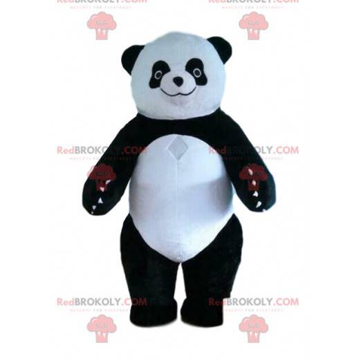 Mascotte de panda, costume gonflable, ours noir et blanc -
