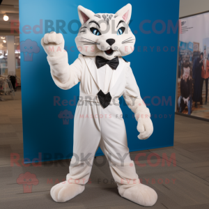 Hvit Bobcat maskot...