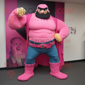 Roze Strongman mascotte...