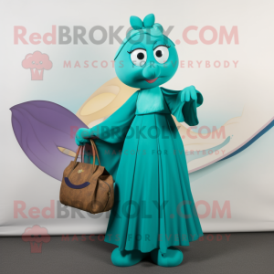 Teal Ray maskot drakt figur...