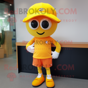 Gul Orange maskot kostume...