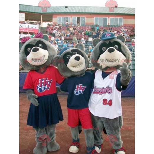 3 driekleurige beer wasbeermascottes - Redbrokoly.com