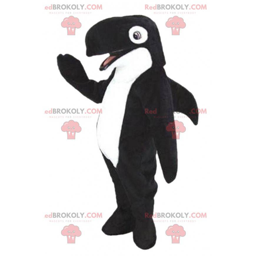 Mascotte d'orque, de baleine noire et blanche, costume de la