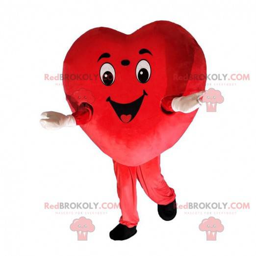 Giant heart mascot, love costume, romantic disguise -