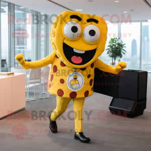 Gul pizza maskot kostume...