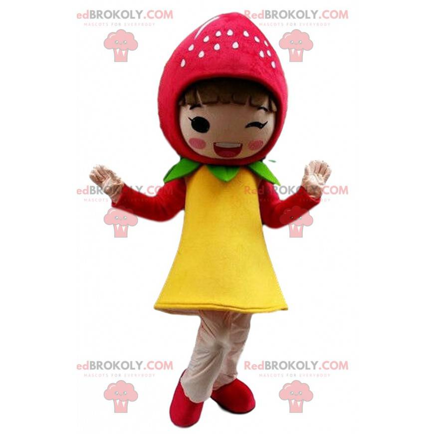 Strawberry maskot, pige kostume, Strawberry Charlotte - Strawberry maskot, pige kostume, Strawberry Charlotte -