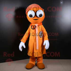 Orange Doctor mascot costume character dressed with a Trousers and Scarves