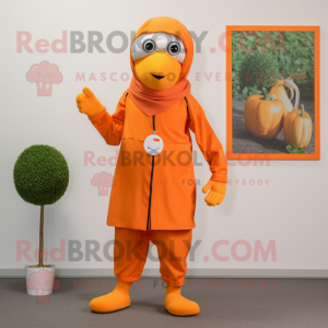 Orange Doctor mascot costume character dressed with a Trousers and Scarves