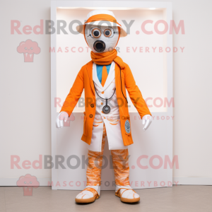 Orange Doctor maskot kostym...