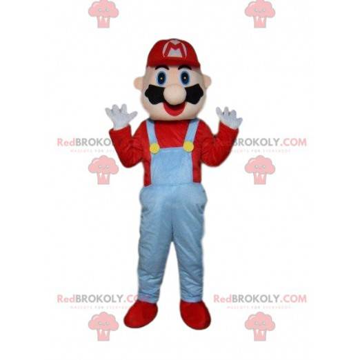 Maskot Mario, slavný instalatér videoher, kostým Mario -