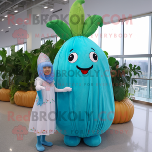 Cyan Radise maskot kostume...