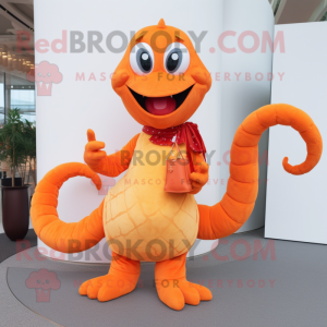 Oransje Hydra maskot drakt...