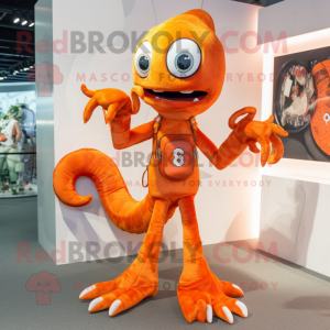 Orange Hydra maskot kostume...