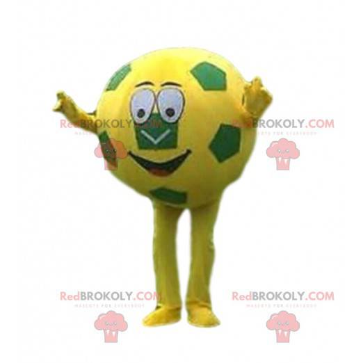 Geel en groen voetbal mascotte, voetbalkostuum - Redbrokoly.com