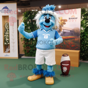 Sky Blue Scarecrow mascotte...