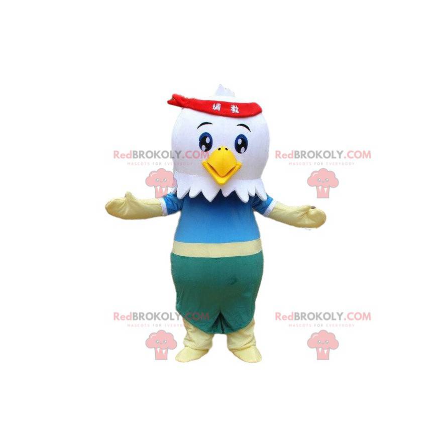 White eagle mascot, bird costume, rooster costume -