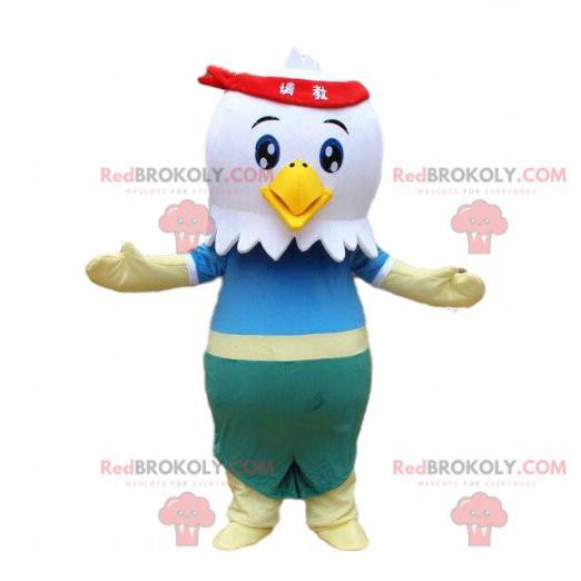 Mascotte d'aigle blanc, costume d'oiseau, déguisement de coq -