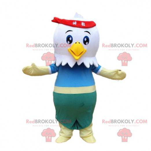 White eagle mascot, bird costume, rooster costume -