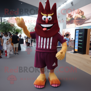 Maroon pommes frites maskot...