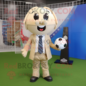 Beige Soccer Goal maskot...