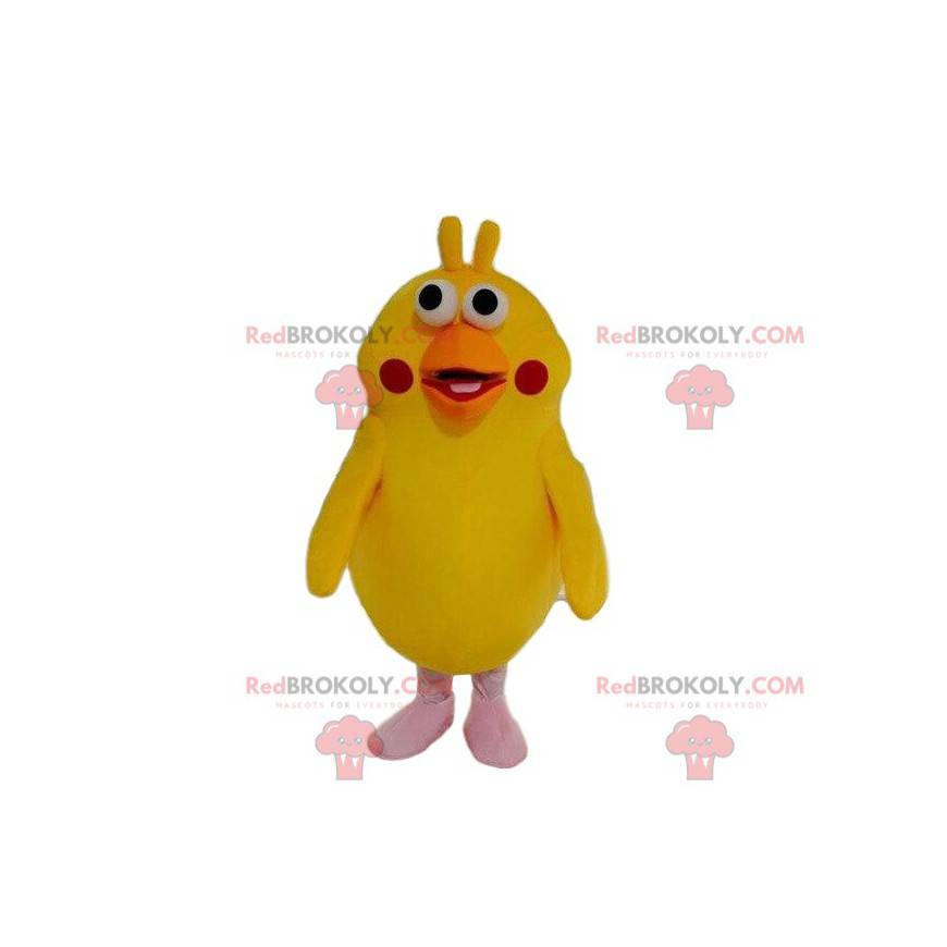 Mascotte de perroquet jaune, costume d'oiseau amusant -