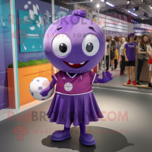 Purple Soccer Ball mascotte...