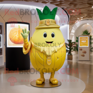 Gold Melon maskot kostume...