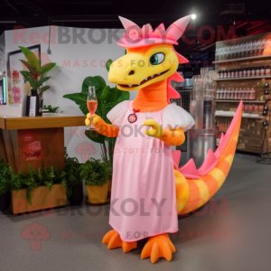 Peach Dragon maskot drakt...