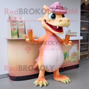 Peach Dragon maskot drakt...