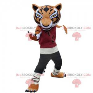 Mascote mestre tigresa do filme de animação panda Kung Fu -