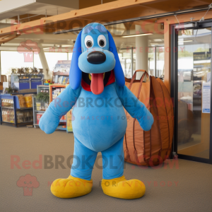 Blauer Hotdog Maskottchen...