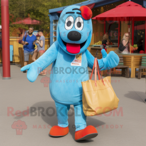 Blue Hot Dog mascotte...