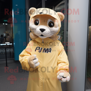 Cream Puma maskot kostym...