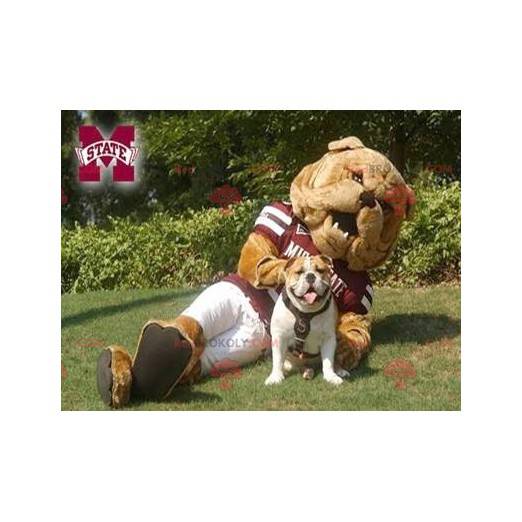 Brown Bulldog Maskottchen in Sportbekleidung - Redbrokoly.com