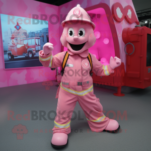 Pink Fire Fighter maskot...