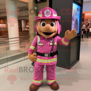 Pink Fire Fighter maskot...