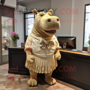 Tan Hippopotamus mascotte...