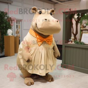 Tan Hippopotamus mascotte...