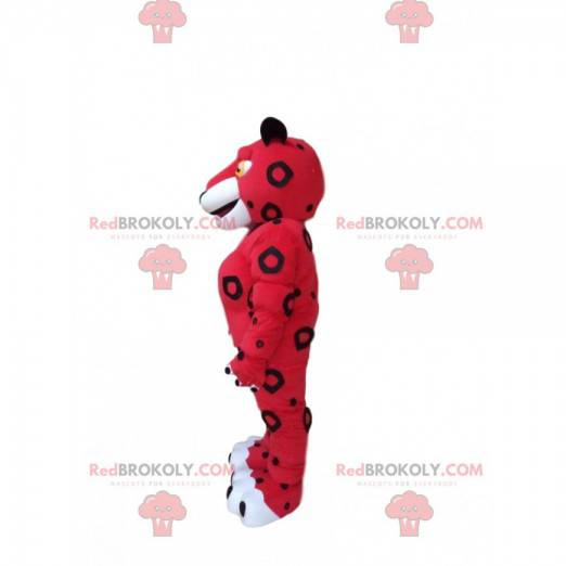 Red and white tiger mascot, red feline costume - Redbrokoly.com