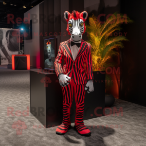 Roter Zebra Maskottchen...