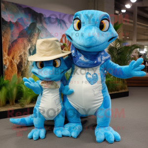 Sky Blue Geckos maskot...