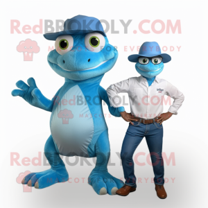 Sky Blue Geckos maskot...