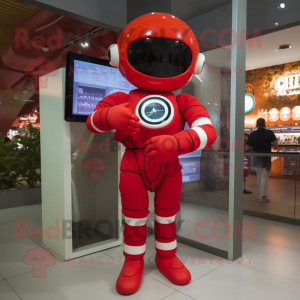 Rød Astronaut maskot...